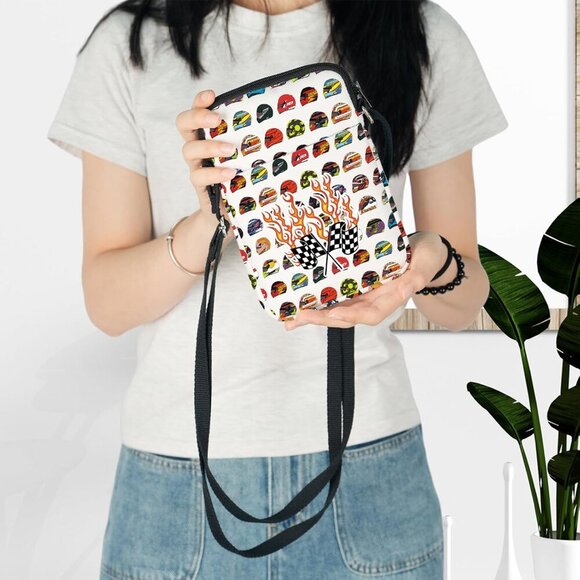 Versatile Checkered Flag Crossbody Bag - Perfect for Racing and Daily Adventures - Picture 3 of 7